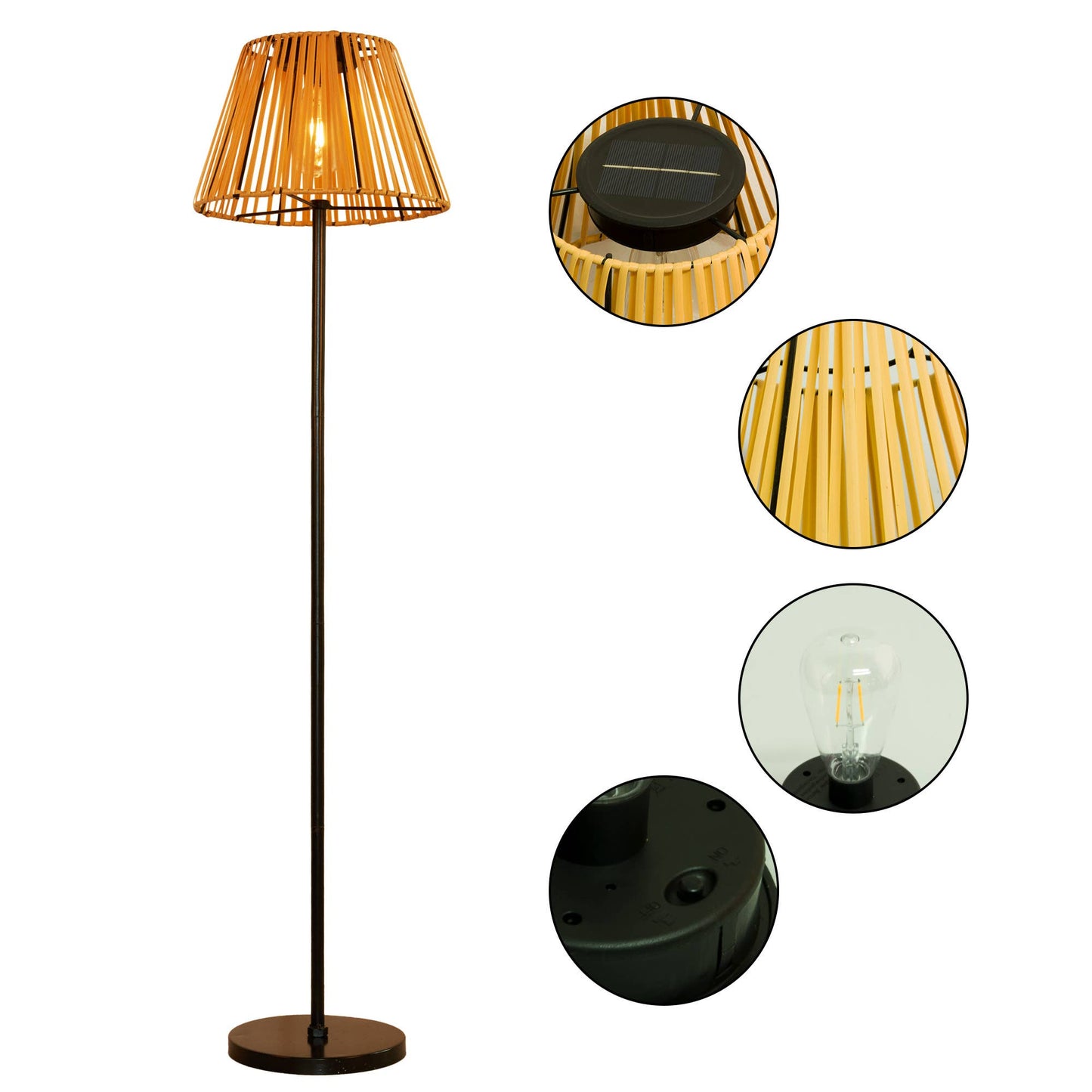 47'' Solar Powered Integrated LED Outdoor Floor Lamp